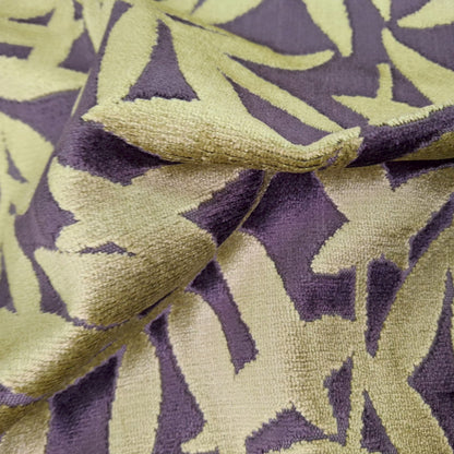 Spring Leaf, Green Tea Cut Velvet Upholstery Fabric