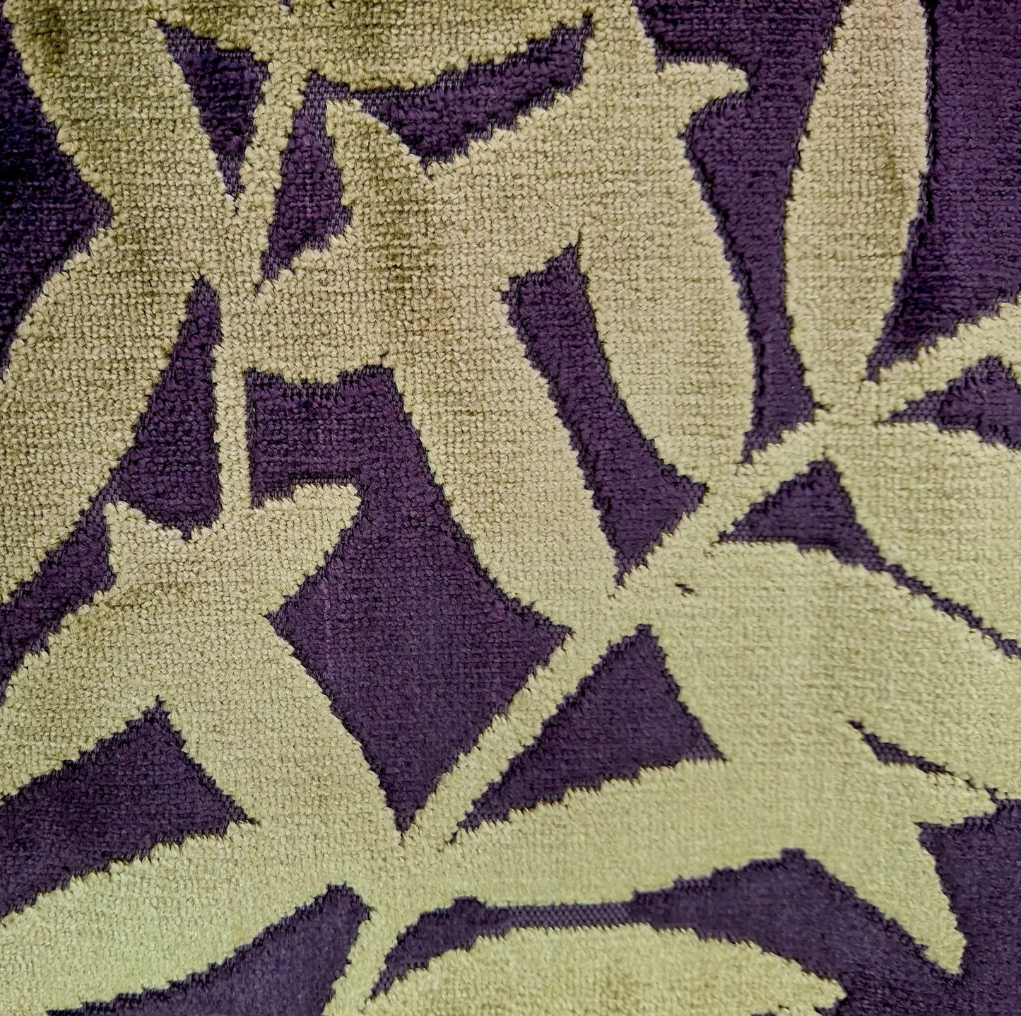 Spring Leaf, Green Tea Cut Velvet Upholstery Fabric