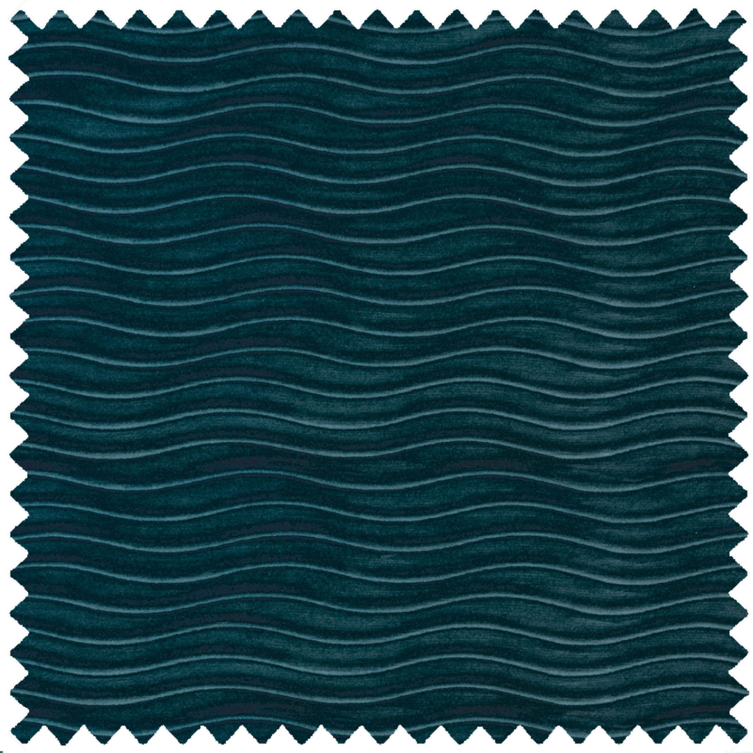 mini pleated velvet wave pattern upholstery fabric in regal blue