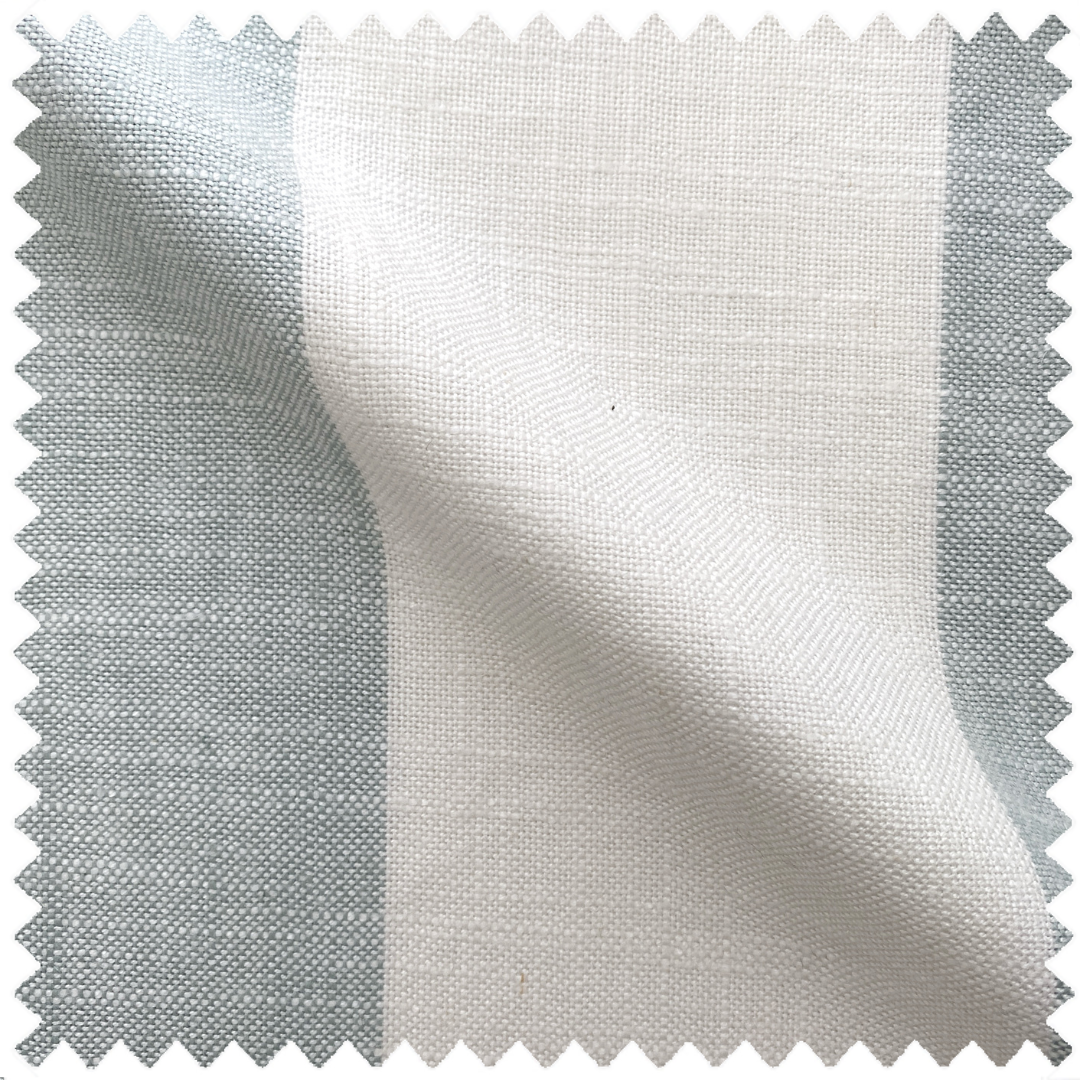 Linen side stripe drapery fabric for romans or luxury interior design fabric