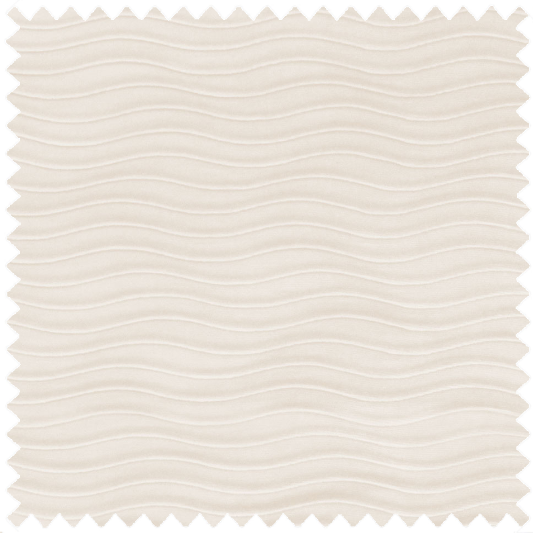 mini pleated velvet wave pattern upholstery fabric in soft ecru white