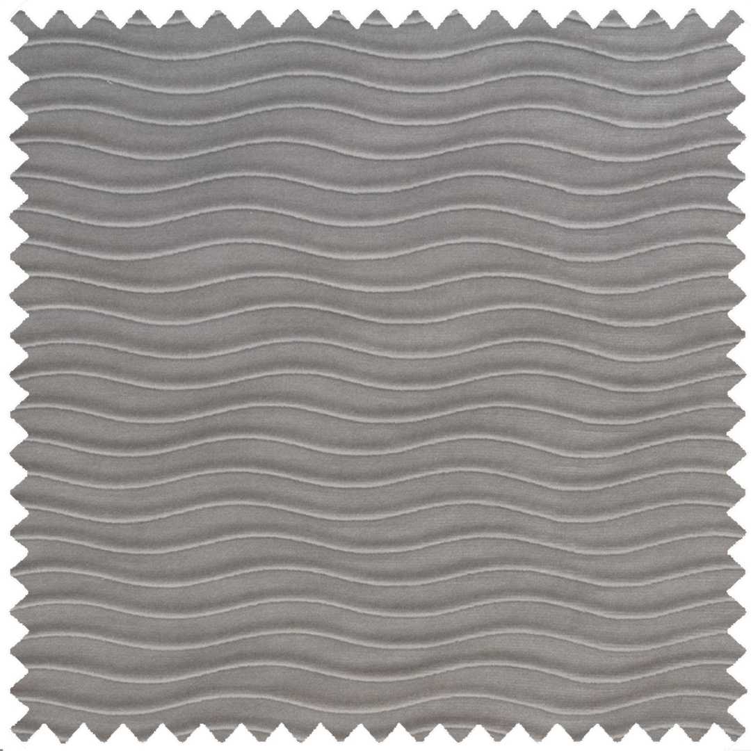 mini pleated velvet wave pattern upholstery fabric in grey smoke