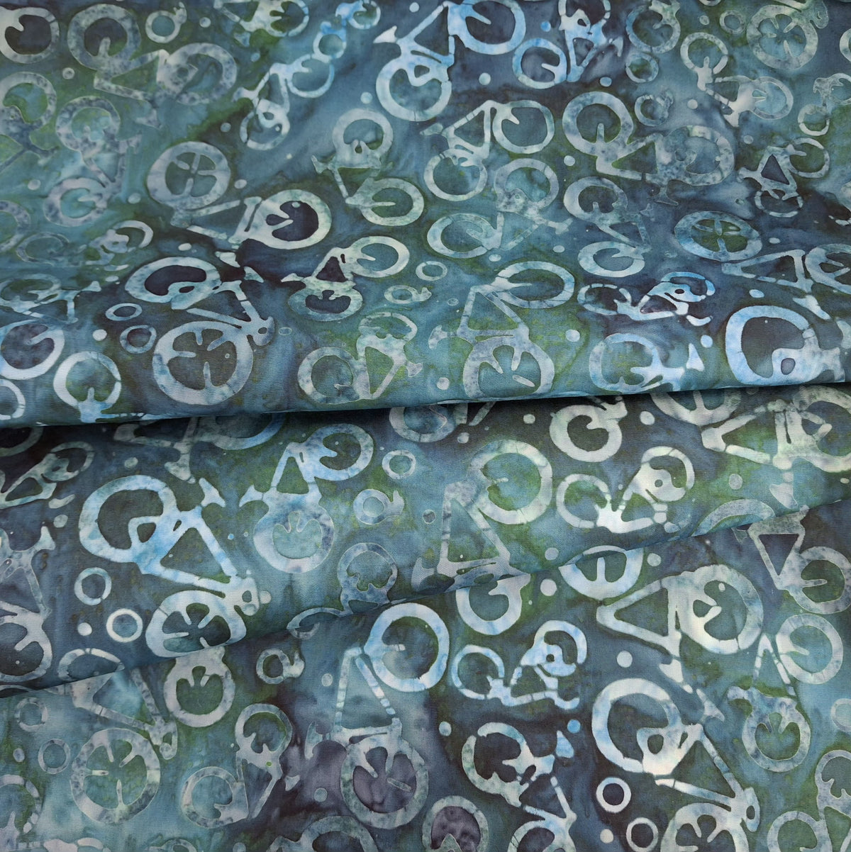 Ride On 4, Allover Toss Dark Teal 100% Cotton for Banyan Batiks 1/2yd Cuts