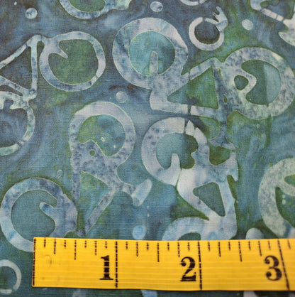 Ride On 4, Allover Toss Dark Teal 100% Cotton for Banyan Batiks 1/2yd Cuts