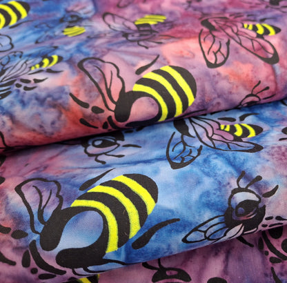 Buzzy Bee, Bees Magenta Multi 100% Cotton for Banyan Batiks 1/2yd Cuts