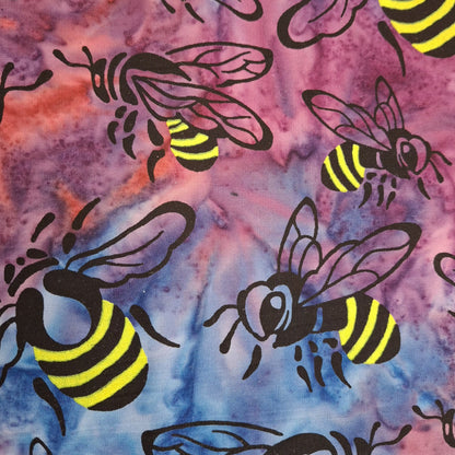 Buzzy Bee, Bees Magenta Multi 100% Cotton for Banyan Batiks 1/2yd Cuts