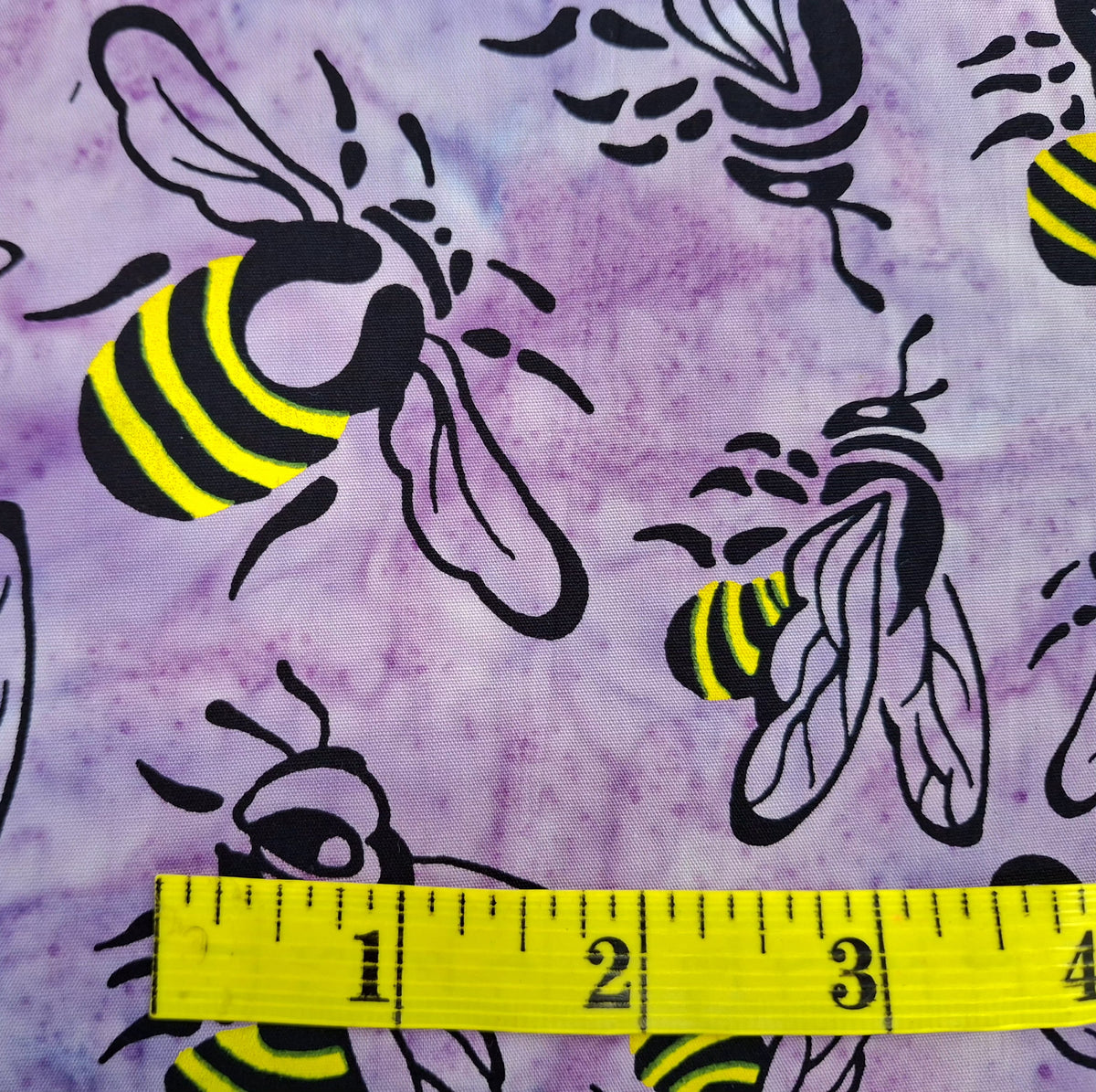 Buzzy Bee, Bees Lilac 100% Cotton for Banyan Batiks 1/2yd Cuts