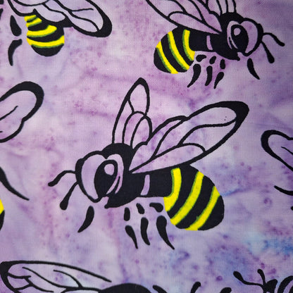 Buzzy Bee, Bees Lilac 100% Cotton for Banyan Batiks 1/2yd Cuts