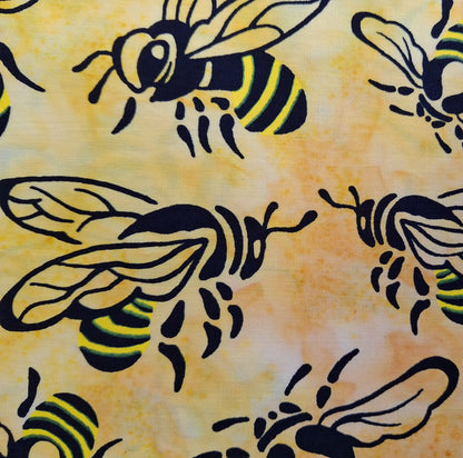 Buzzy Bee, Bees Marigold 100% Cotton for Banyan Batiks 1/2yd Cuts