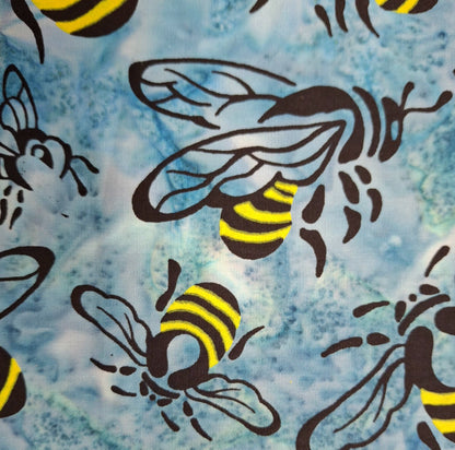 Buzzy Bee, Bees Turquoise 100% Cotton for Banyan Batiks 1/2yd Cuts