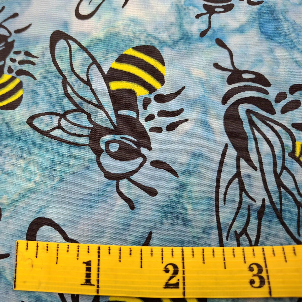 Buzzy Bee, Bees Turquoise 100% Cotton for Banyan Batiks 1/2yd Cuts