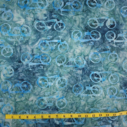 Ride On 4, Bike Shadow Caribbean 100% Cotton for Banyan Batiks 1/2yd Cuts