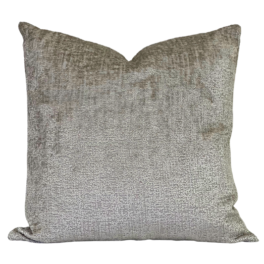 neutral chenille toss pillow and fabric for upholstery