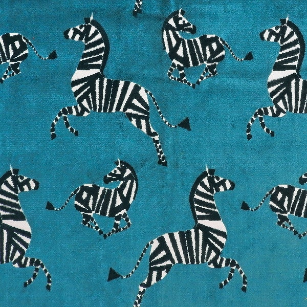 Dancing zebra luxury velvet for upholstery, pillows and drapery. Quick Ship fabric online in an instant