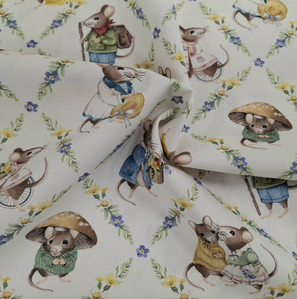 Country Mouse 5 Fabric Bundle - 5 Half Yard Pieces of Quilter’s Cotton
