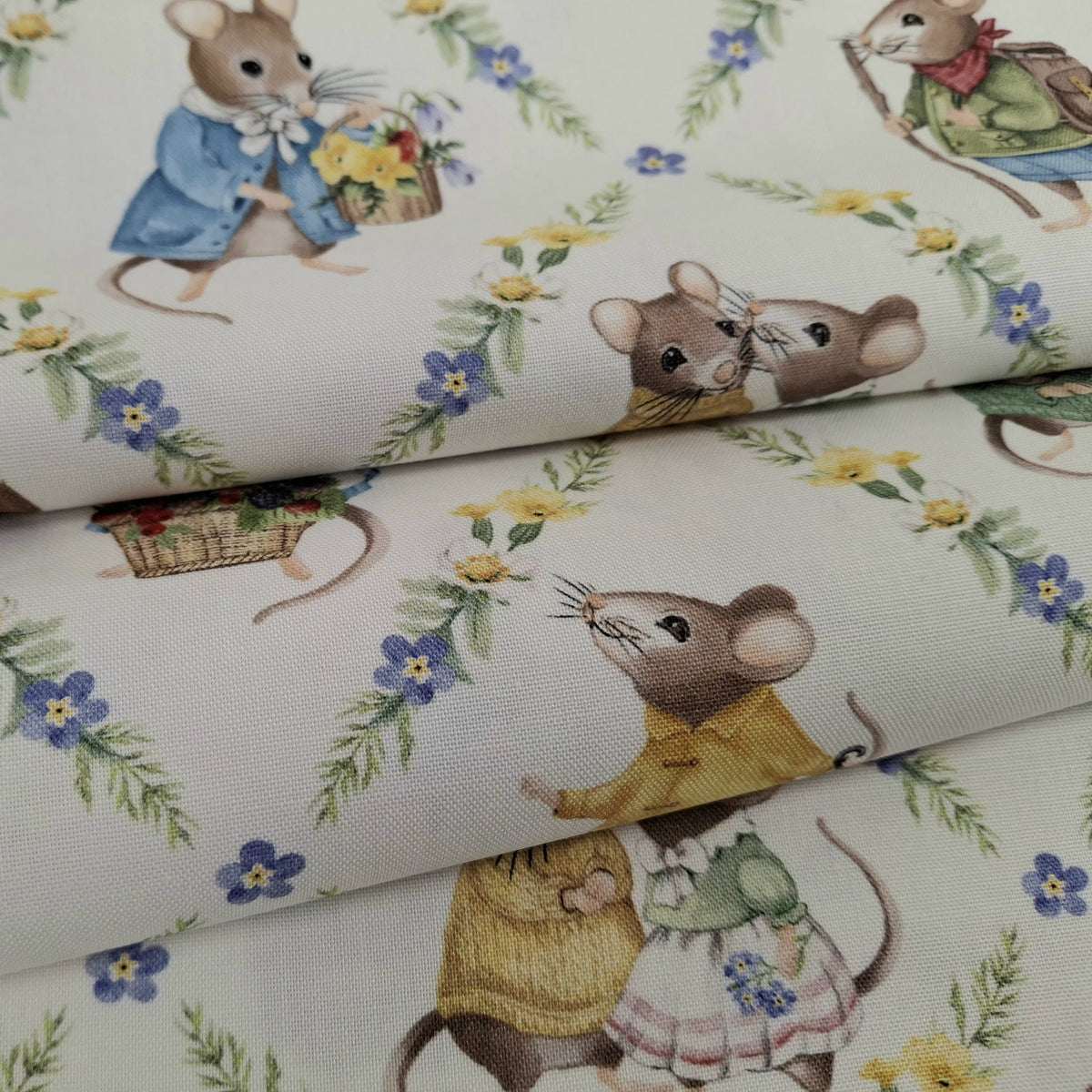 Country Mouse 5 Fabric Bundle - 5 Half Yard Pieces of Quilter’s Cotton