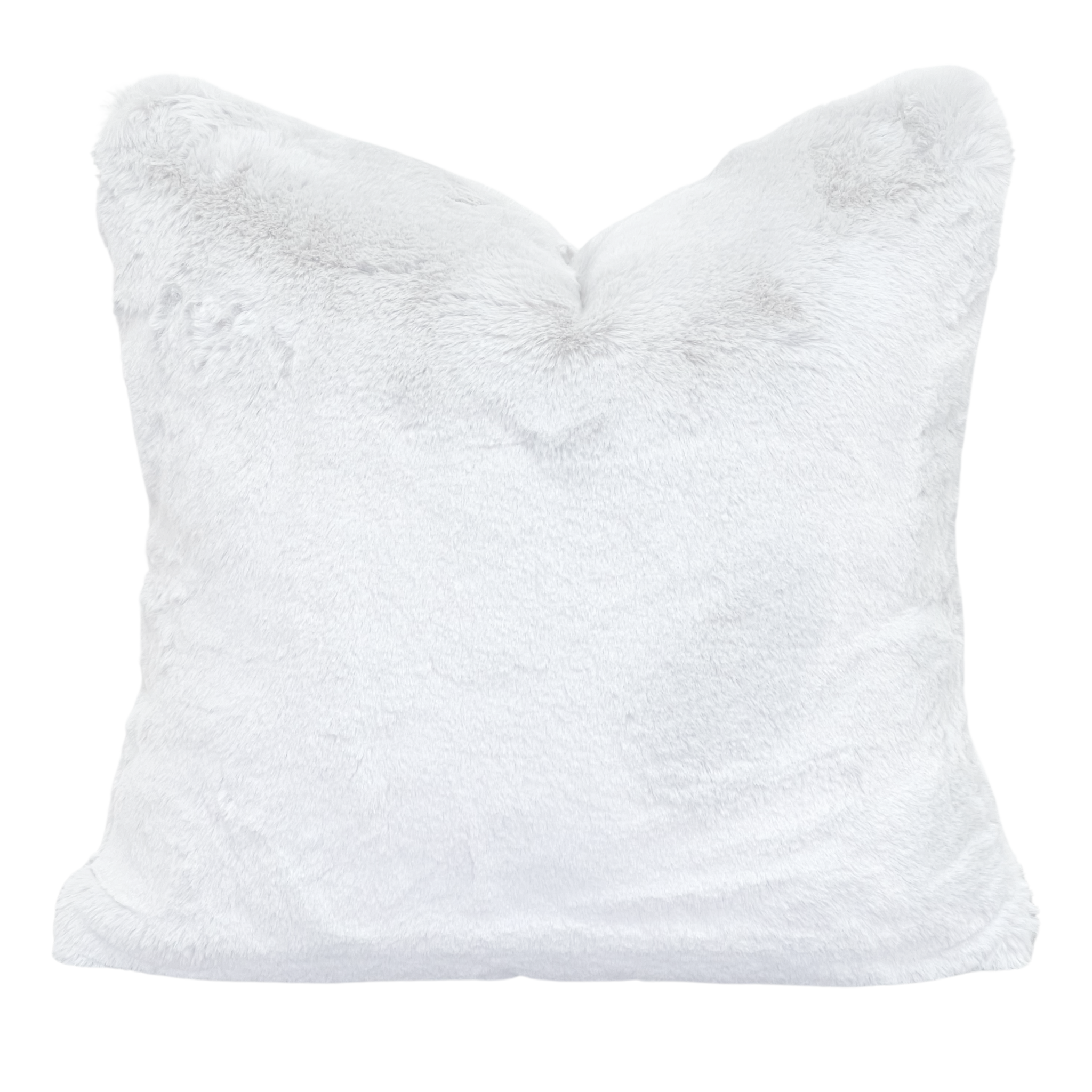 faux fur pillow in silver, white, and black