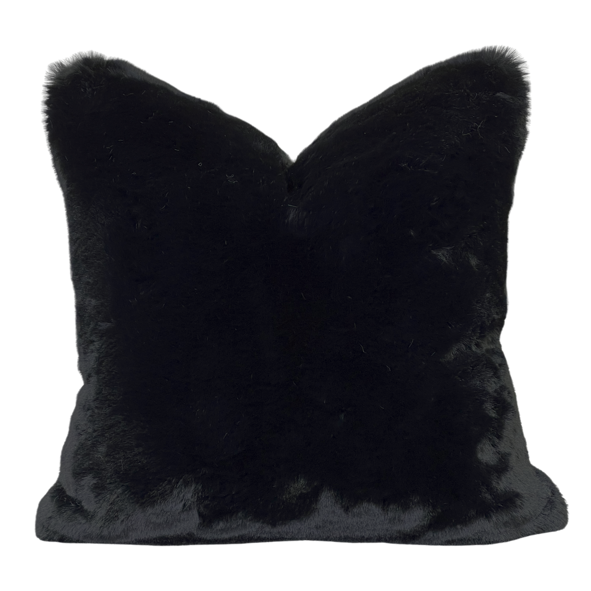 black fur decorative toss pillow