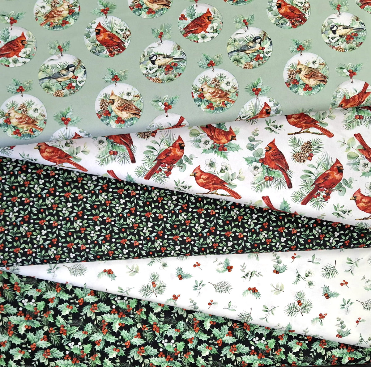 Home For Christmas 5 Pieces 1/2yd Cuts Coordinating Fabrics by Northcott Fabrics