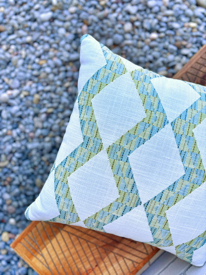 geometric high performance upholstery fabric for patio and indoor pillows