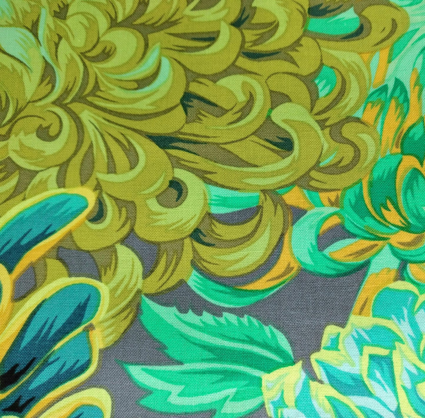 "Kaffe Fassett Collective - Japanese Chrysanthemum" For Free Spirit COLOUR: Forest