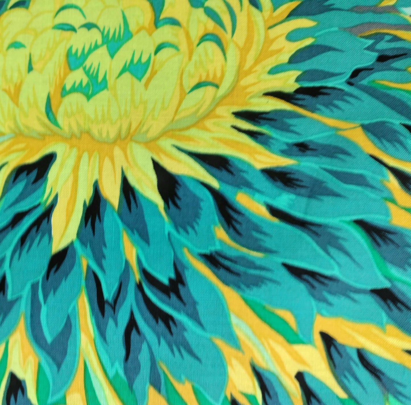 "Kaffe Fassett Collective - Japanese Chrysanthemum" For Free Spirit COLOUR: Forest