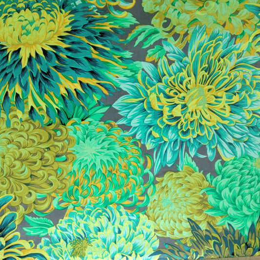 "Kaffe Fassett Collective - Japanese Chrysanthemum" For Free Spirit COLOUR: Forest