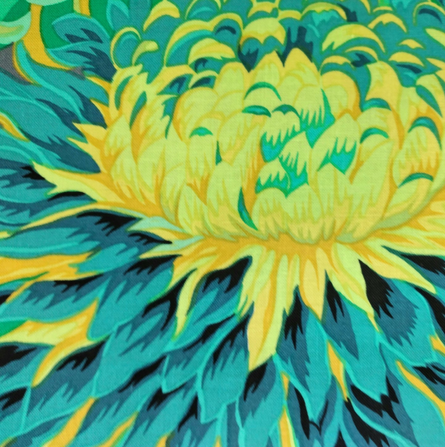 "Kaffe Fassett Collective - Japanese Chrysanthemum" For Free Spirit COLOUR: Forest