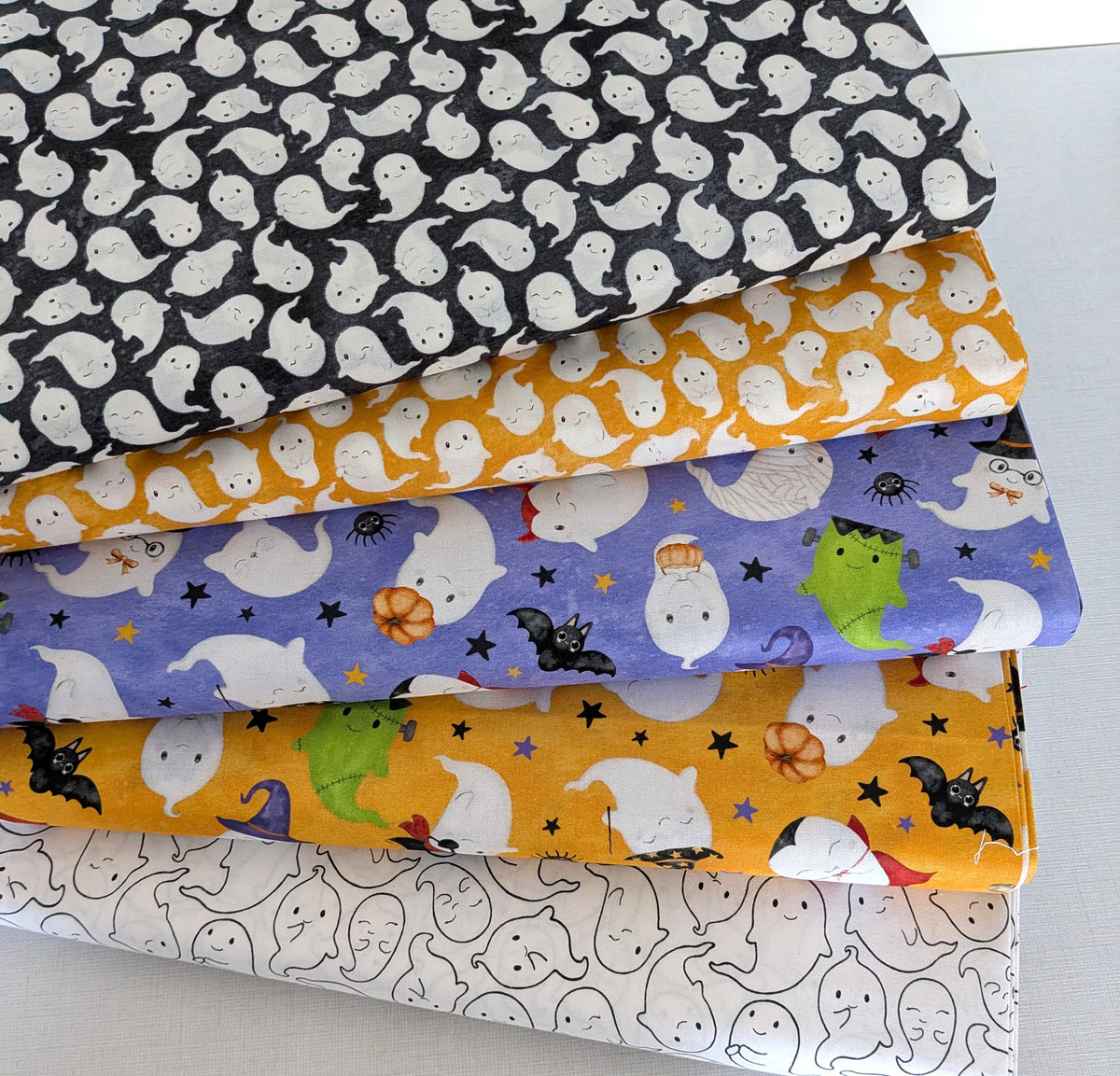 Ghost Town - White by Northcott Fabrics 1/2yd Cuts 5 Coordinating Fabrics