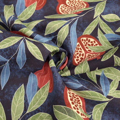 Pomegranate Navy Multi 100% Cotton for Northcott 1/2yd Cuts