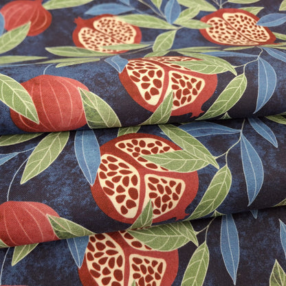Pomegranate Navy Multi 100% Cotton for Northcott 1/2yd Cuts
