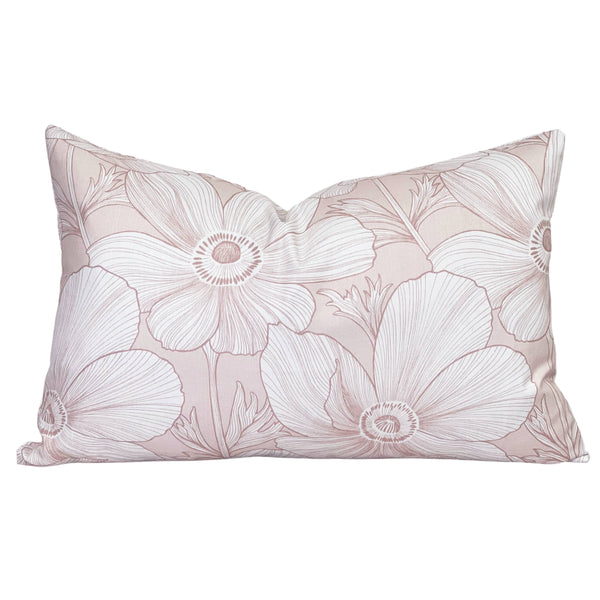floral decorative throw pillow in pink