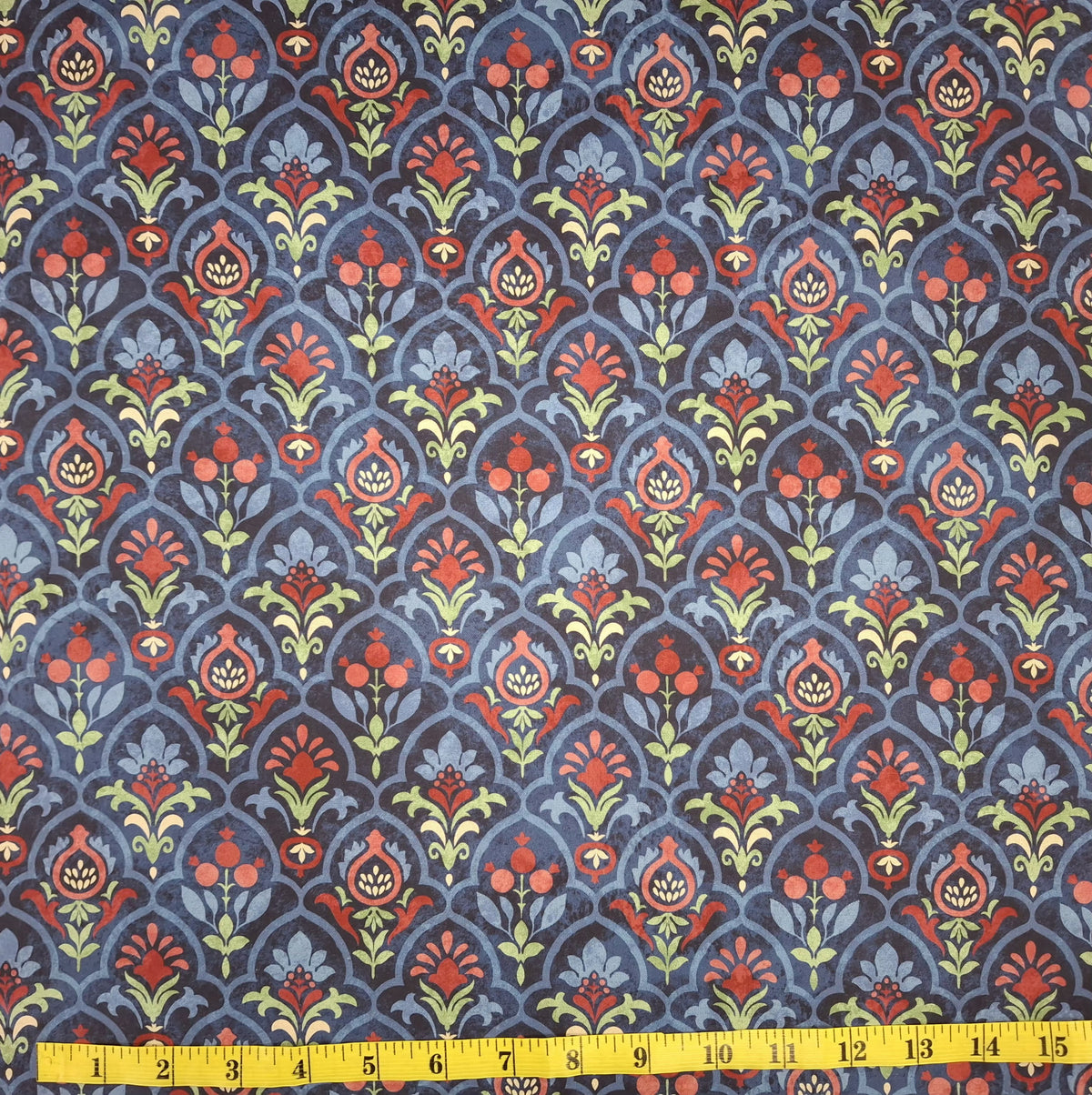 Pomegranate Scallop Navy Multi 100% Cotton for Northcott 1/2yd Cuts