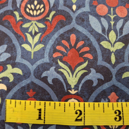 Pomegranate Scallop Navy Multi 100% Cotton for Northcott 1/2yd Cuts