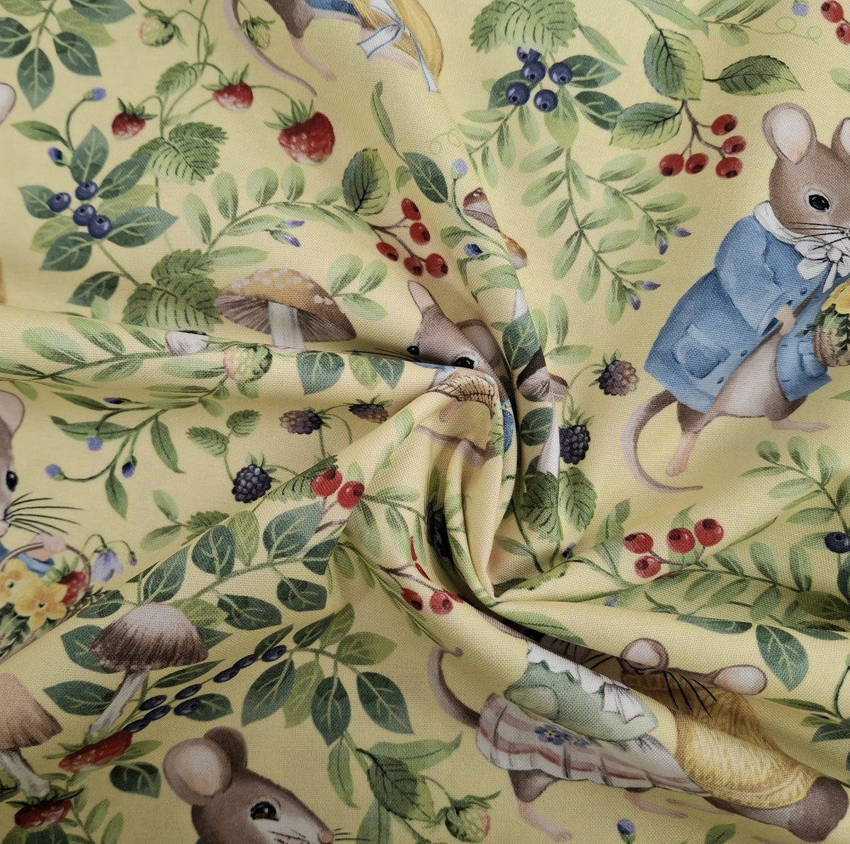Country Mouse 5 Fabric Bundle - 5 Half Yard Pieces of Quilter’s Cotton