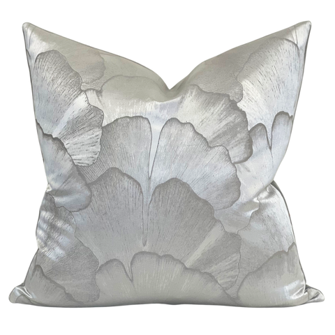 Satin floral grey toss pillow