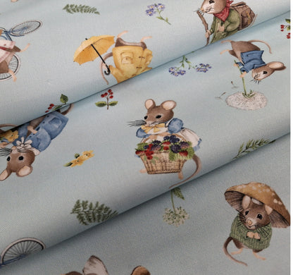 Country Mouse 5 Fabric Bundle - 5 Half Yard Pieces of Quilter’s Cotton