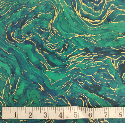 Midas Touch - Wave Texture from Northcott Fabrics Colour: DM26835-68&nbsp; Teal 1/2yd (18")