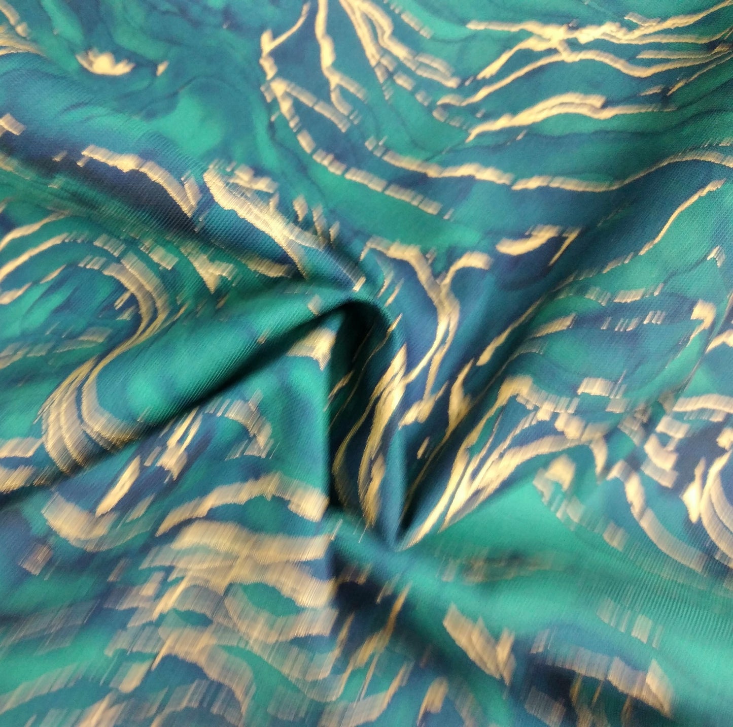 Midas Touch - Wave Texture from Northcott Fabrics Colour: DM26835-68&nbsp; Teal 1/2yd (18")