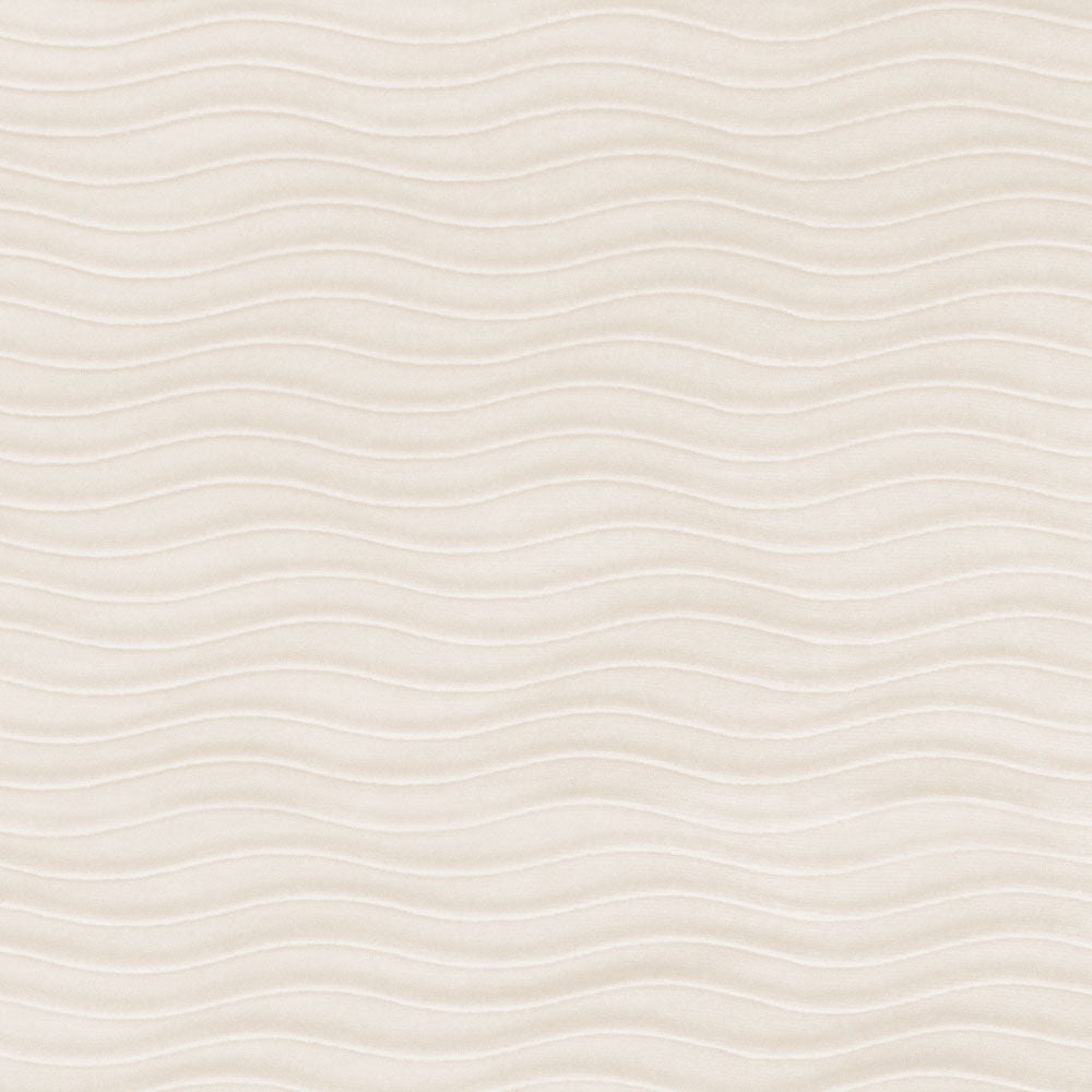 mini pleated velvet wave pattern upholstery fabric in soft ecru white