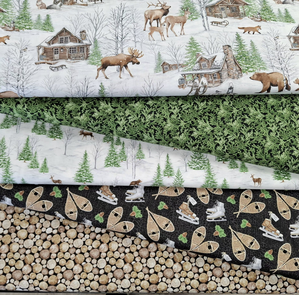 Winter Woodland 5 Pieces 1/2yd Cuts Coordinating Fabrics by Northcott Fabrics