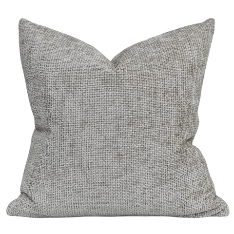 light grey chenille natural toss pillow