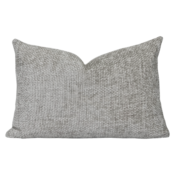 light grey chenille natural toss pillow
