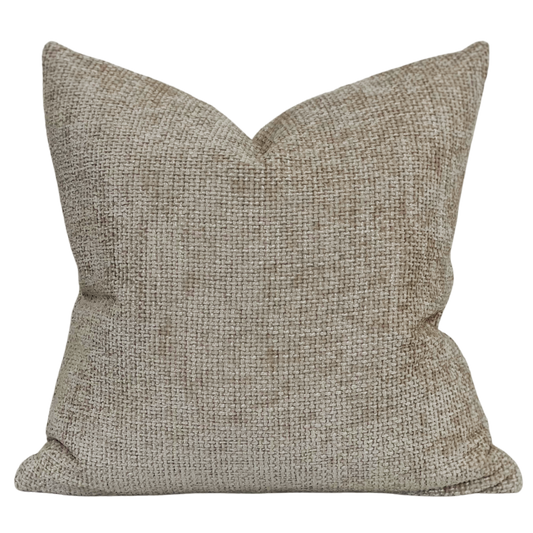 medium taupe chenille toss pillow