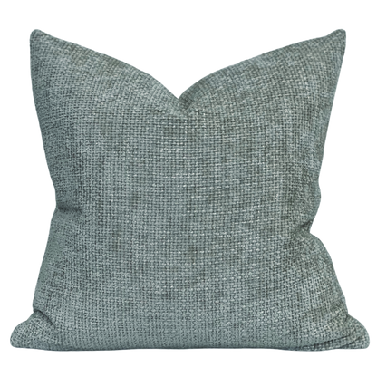 green blue chenille toss pillow