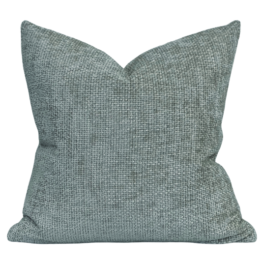 green blue chenille toss pillow