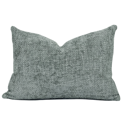 green blue chenille toss pillow