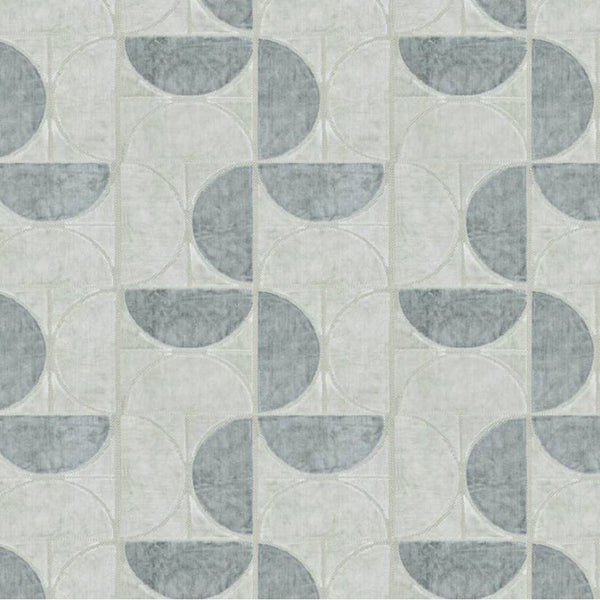 low pile art deco velvet geometric print in grey