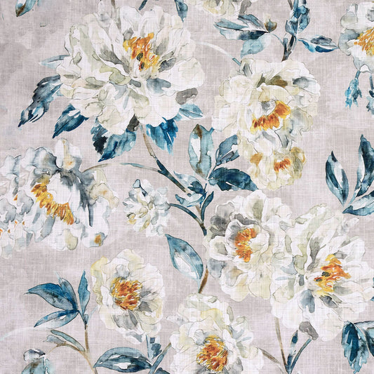  Elegance and femininity in a pale blue-grey palette with wispy foliage and orange pops. A beautiful and fun throw pillow to freshen up your home or bedding decor for any season. 