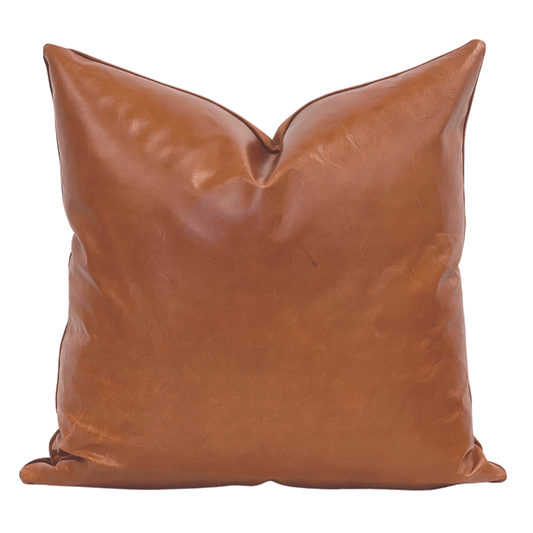 real leather toss pillows